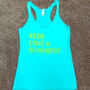 Beer lime and sunshine tank. NEW! Size small
